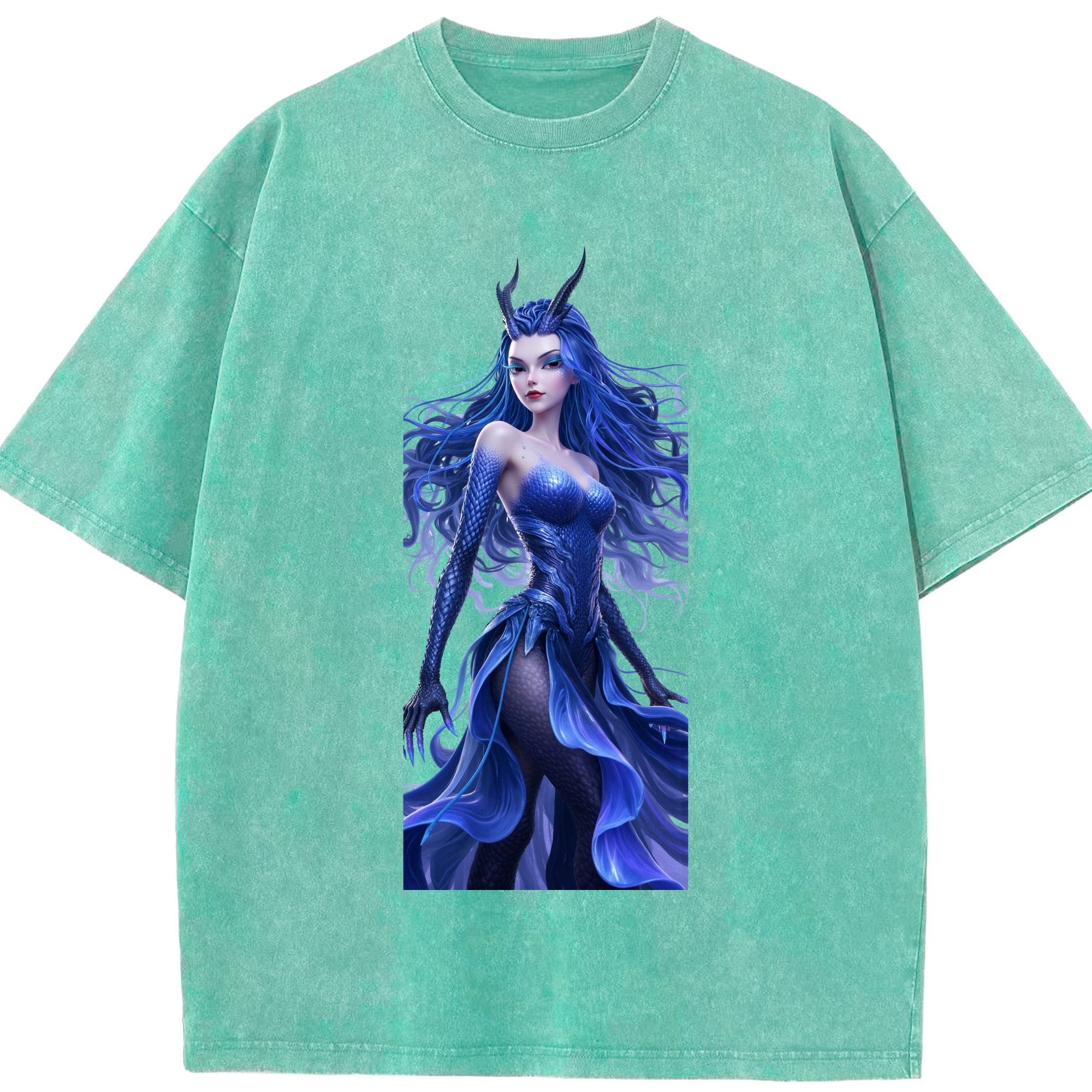 （画像用） Ne Zha 2 ナタ 魔童の大暴れ 綿100% ヴィンテージ風 半袖Tシャツ（フロントプリント）